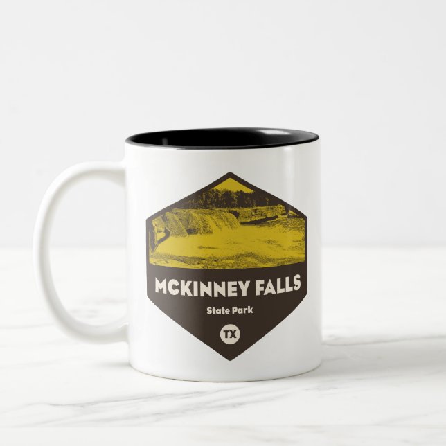 McKinney Falls State Park Texas Two-Tone Coffee Mug (Left)