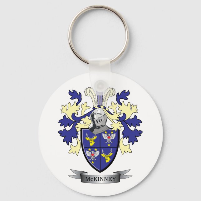 McKinney Family Crest Coat of Arms Key Ring (Front)