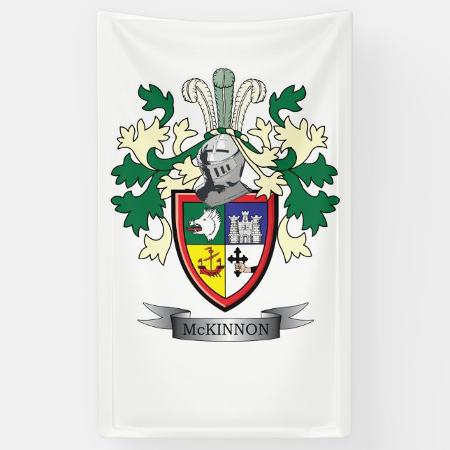 McKinnon Family Crest Coat of Arms Banner (Vertical)