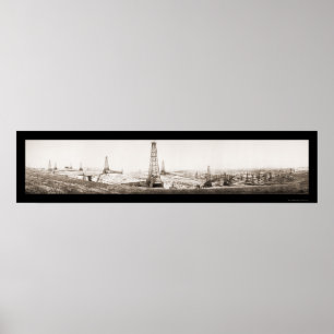 McKittrick Oil Field Photo 1910 Poster
