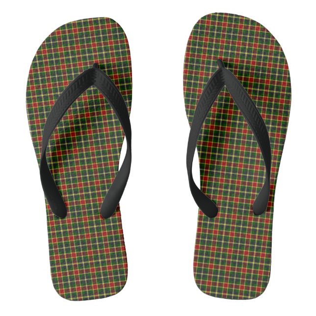 McLachlin Hunting Tartan Plaid Pattern Jandals (Footbed)