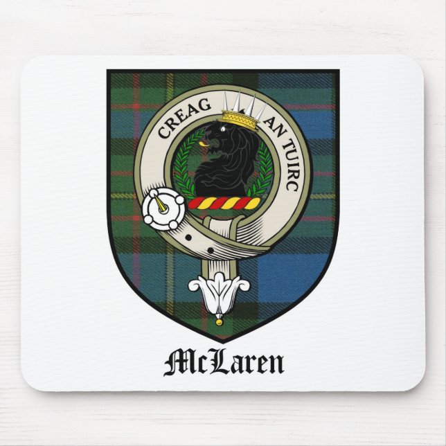 McLaren Clan Crest Badge Tartan Mouse Pad (Front)