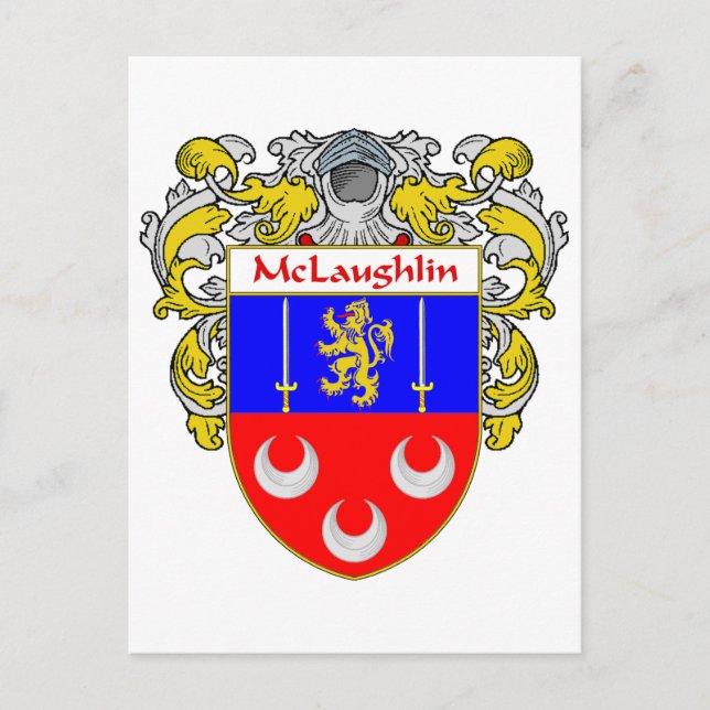 McLaughlin Coat of Arms (Mantled) Postcard (Front)