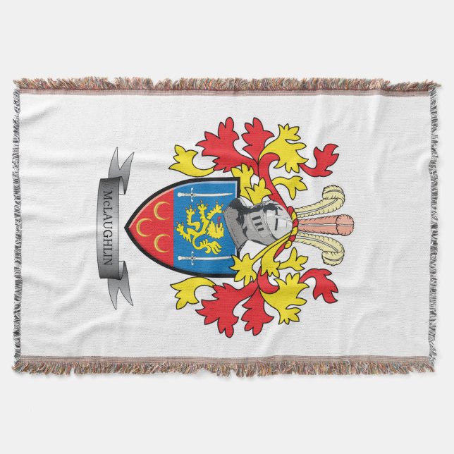 McLaughlin Coat of Arms Throw Blanket (Front)