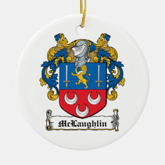 McLaughlin Family Crest Ceramic Tree Decoration