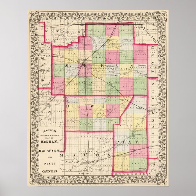 McLean, De Witt, Piatt counties Poster (Front)
