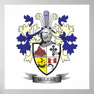 McLean Family Crest Coat of Arms TITLE Poster