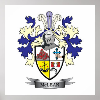 McLean Family Crest Coat of Arms    TITLE Poster