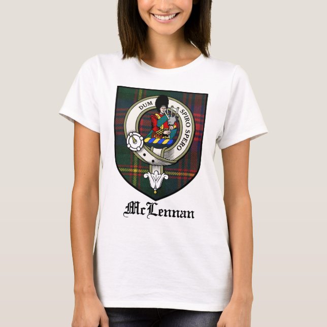 McLennan Clan Crest Badge Tartan T-Shirt (Front)