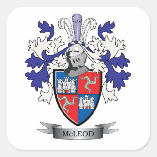 McLeod Family Crest Coat of Arms Square Sticker