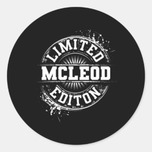 Mcleod Funny Surname Family Tree Birthday Reunion  Classic Round Sticker