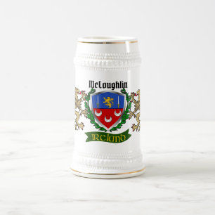 McLoughlin/Loughlin Irish Shield Beer Stein