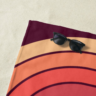 MCM 1970s Retro Style Geometric Design Beach Towel
