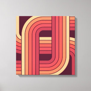 MCM 1970s Retro Style Geometric Design Canvas Print