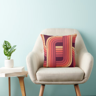 MCM 1970s Retro Style Geometric Design Cushion