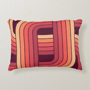 MCM 1970s Retro Style Geometric Design Decorative Cushion