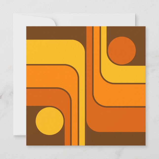 MCM 1970s Retro Style Geometric Design Invitation (Front)