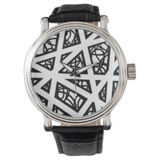 MCM Angles In Black and White Watch