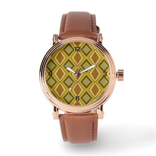 MCM Art Deco Diamond Pattern Watch (Front)