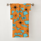 MCM Atomic Shapes Turquoise on Orange