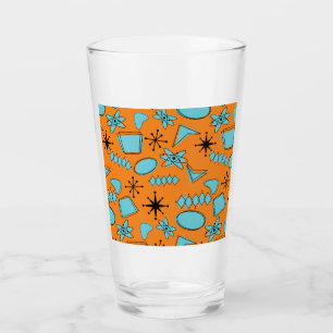 MCM Atomic Shapes Turquoise on Orange Glass