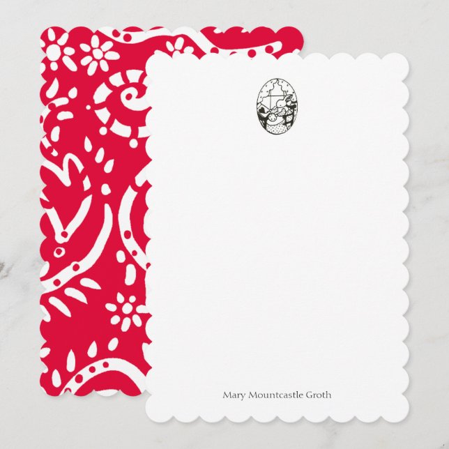mcm Bunny with paisley note card (Front/Back)