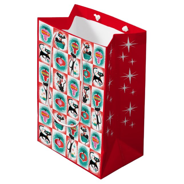 MCM Cats Christmas Gift Bag (Front Angled)