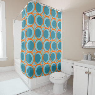 MCM Circles and Lines  Shower Curtain