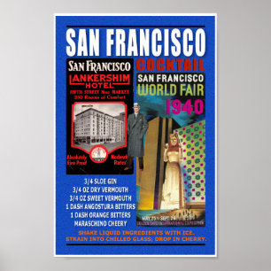 MCM COCKTAIL RECIPE 'SAN FRANCISCO' POSTER