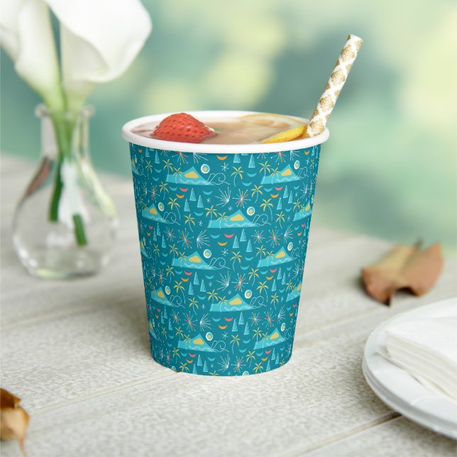 MCM Diamond Head Fireworks Party Paper Cups (Insitu)