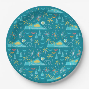 MCM Diamond Head Fireworks Party Paper Plate