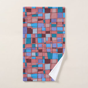 MCM Geometric Hand Towel - Berry & Teal