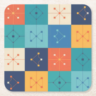MCM Geometric Pattern Coaster Set