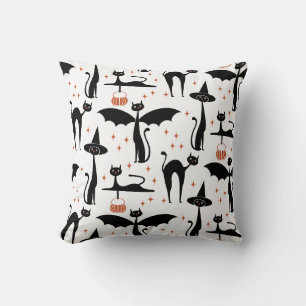 MCM Halloween Fancy Dress Minimalist Cats White Cushion