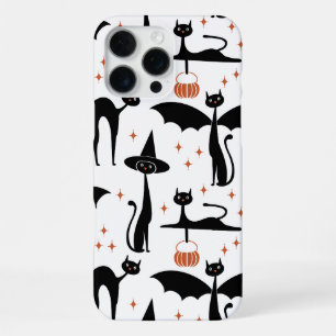 MCM Halloween Fancy Dress Minimalist Cats White iPhone 16 Pro Max Case