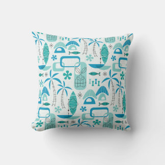 MCM Hawaiian Village - Blue Cushion