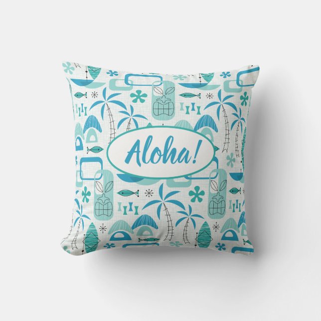 MCM Hawaiian Village - Blue Cushion (Front)