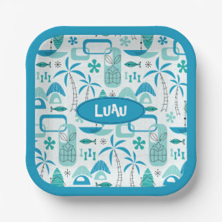 MCM Hawaiian Village – Blue Paper Plate