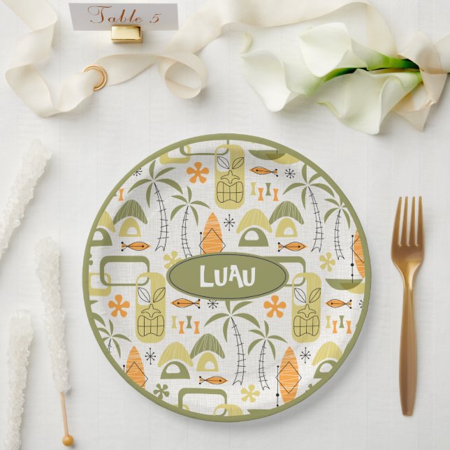 MCM Hawaiian Village Paper Plate (Wedding)