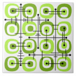 MCM Midcentury Abstract Pattern Chartreuse Tile<br><div class="desc">A vintage kitsch style pattern with a retro abstract art aesthetic. Rounded squares and thin lines. A great gift idea for anyone who loves old 20th century art.</div>