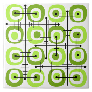 MCM Midcentury Abstract Pattern Chartreuse Tile