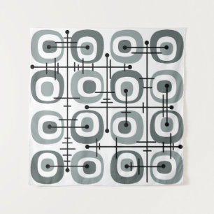 MCM Midcentury Abstract Pattern Grey Tapestry