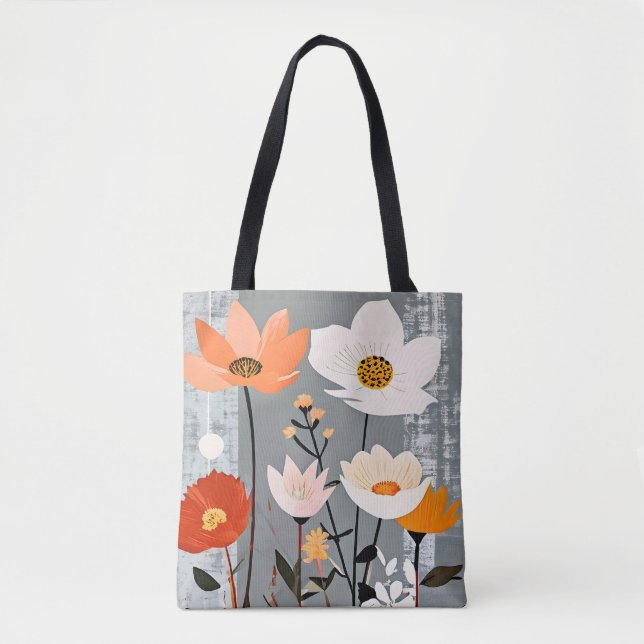 MCM Mixed Media Flowers Tote Bag (Front)