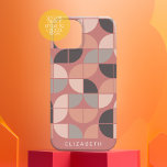 MCM Mod Circles Pattern rose gold blush pink grey iPhone 16 Case<br><div class="desc">A mid century modern pattern with quarter circles in a funky, retro pattern. The minimal design includes a combination of rose gold, blush pink and grey colours. You can add your name on the bottom in a simple, sans serif font. For advanced users, you can change any colour to match...</div>