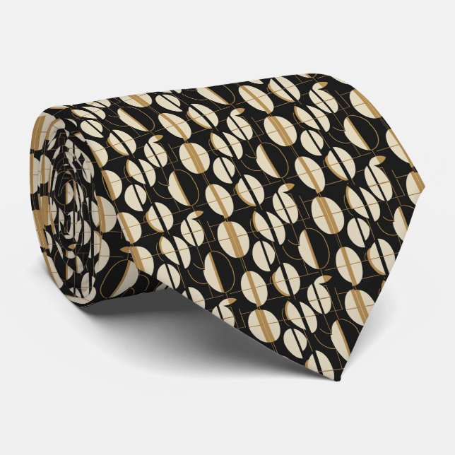 MCM Modern Abstract Geometric Tie (Rolled)