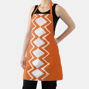 MCM Orange Terracotta Mid-Century Modern Pattern Apron