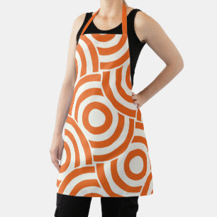 MCM Orange Terracotta Mid-Century Modern Pattern Apron
