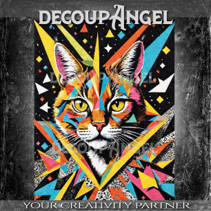 MCM Portrai of Cat Decoupage Tissue Paper