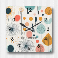MCM Retro Botanical Wall Clock