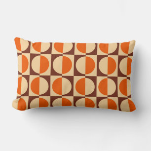 MCM Retro Geometric Half Square and Circle Pattern Lumbar Cushion